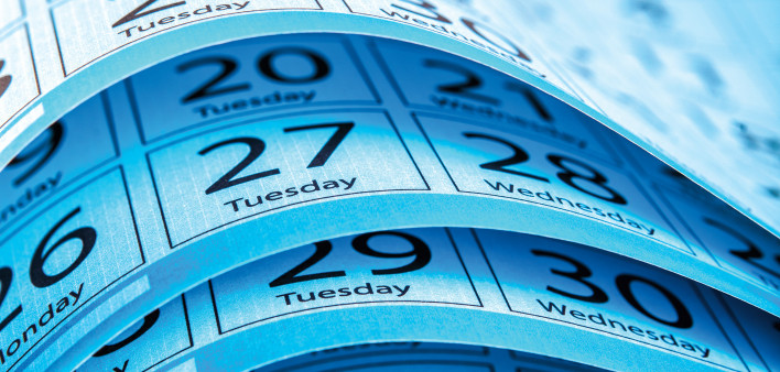 blue pages of a Calendar