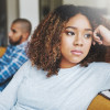 Who's going to break the tension? couple having problems