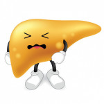 angry yellow liver illustration