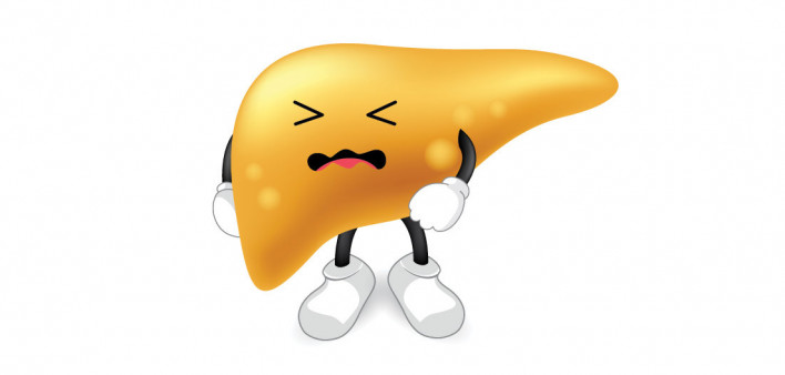 angry yellow liver illustration