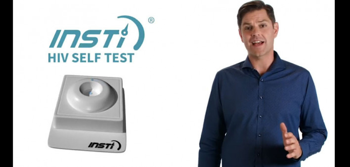 An image from a video for the Insti HIV Self Test, available November 2020 in Canada
