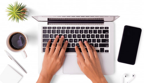 woman hands lap top computer