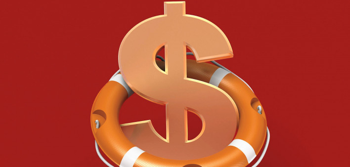 dollar sign and life preserver illustration
