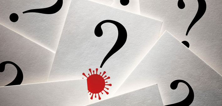 question mark and virus