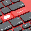 keyboard with pill and donate