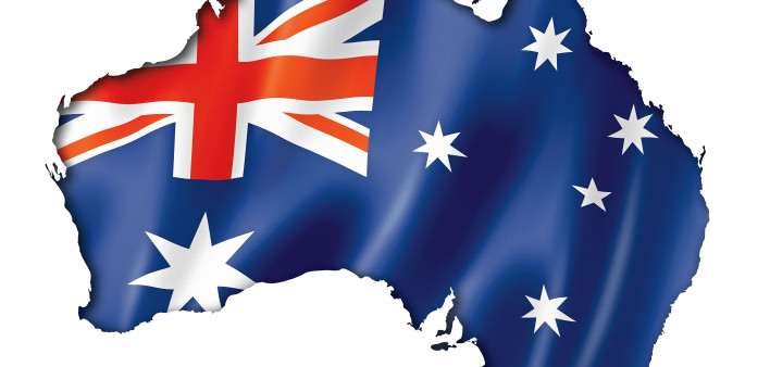 Australia flag Australia shape
