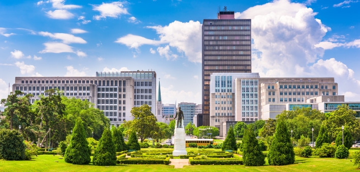 Baton Rouge, Louisiana, USA skyline from Louisiana State Capitol.