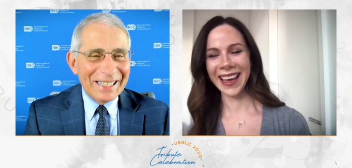 A moment of levity between Anthony Fauci, MD, and Barbara Bush