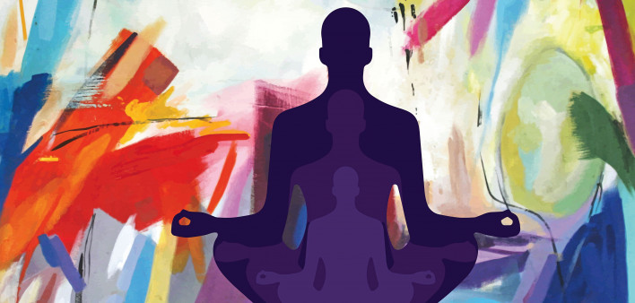 illustrtion cope with stress meditation yoga
