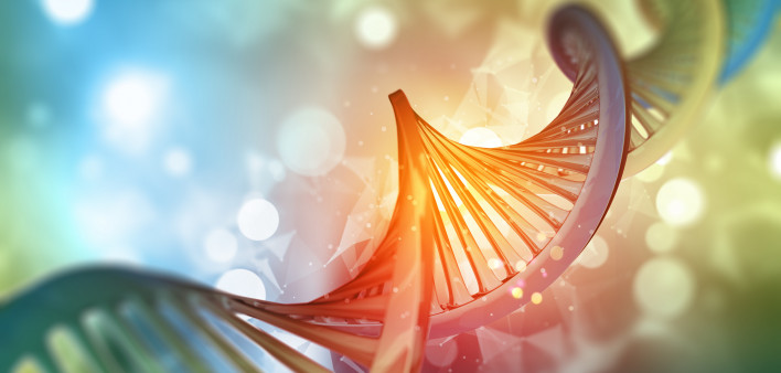 3D medical background with DNA strand