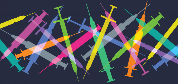 color illustration of syringes needles