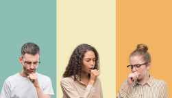 group of people coughing virus sick