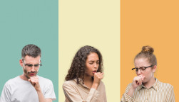 group of people coughing virus sick