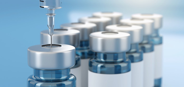 Rendering 3d vaccine medicine bottle flu vaccine anti-vaccination and covid-19