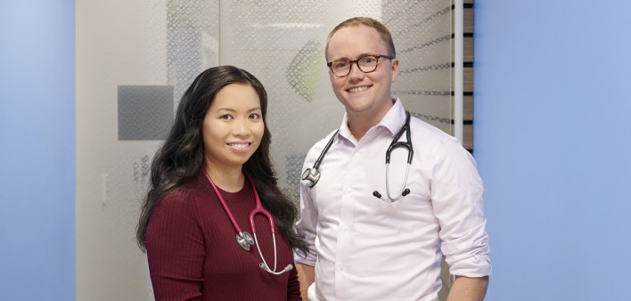 Megen Vo, MD and Geoff Hart-Cooper, MD, of the virtual PrEP program for youth at Stanford Children’s Health