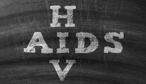 HIV AIDS written on blackboard