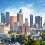 Los Angeles, California, USA downtown cityscape at sunny day