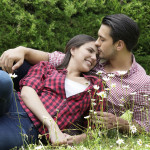 Couple in love on the grass