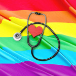rainbow flag stethoscope and heart