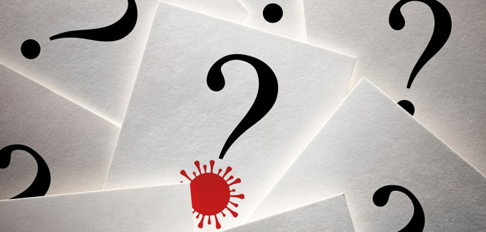 question mark and virus