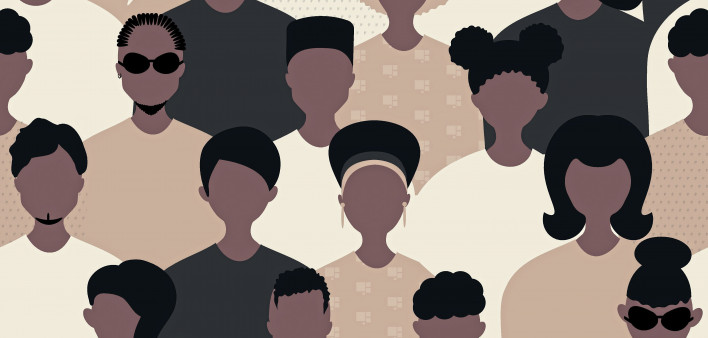 illustration group of black figures