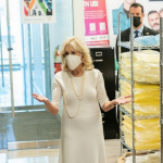 Jill Biden and Naseema Shafi at Whitman Walker Health in Washington, DC, on January 22, 2021