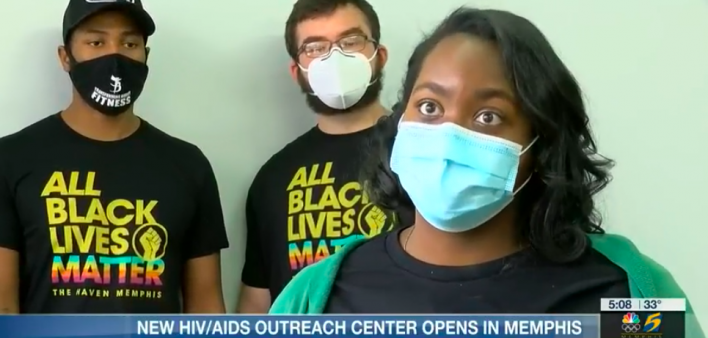 Krista Thayer, prevention manager at The Haven, speaks at an HIV testing event