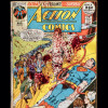 Untitled (detail), 2018, original 1971 Action Comics, used blood collection bag with needle, residual blood of gay man on PrEP; plexiglass, UV resin