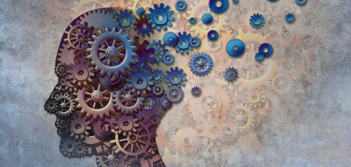 illustration of head with cogs coming out