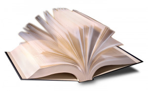 book with pages fanned open