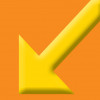 yellow arrow on orange background