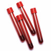 vials of blood with red tops