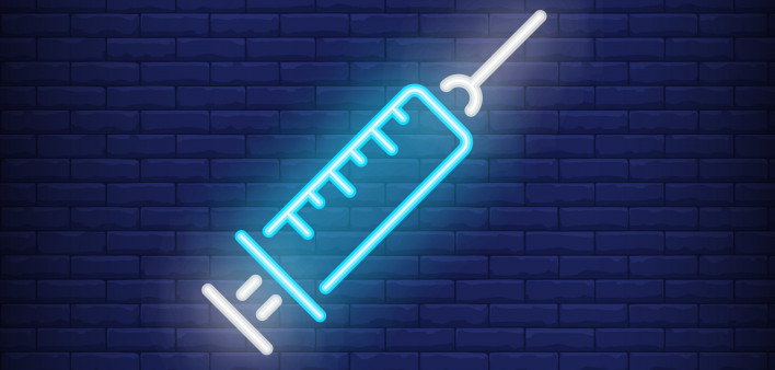 illustration of neon syringe