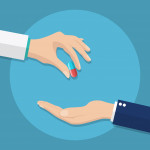 taking the pill one hand to another