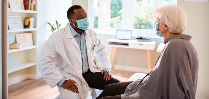Close up of a senior woman having a doctors appointment