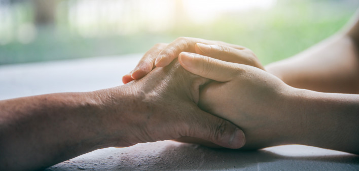 I'm always here love you,support you - Stock image China - East Asia, Adult, Affectionate, Cancer - Illness, Holding Hands