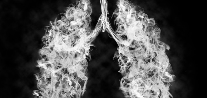 Illustration of a toxic smoke in Lung