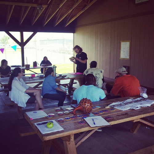 Documentation of Collage Workshop with Valley AIDS Network clients, 2015