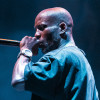 Famous rap singer Earl DMX Simmons performing live music show in night club.