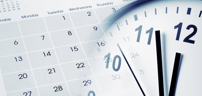 Clock face and calendar composite