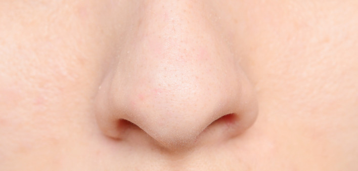 macro shot of human nose