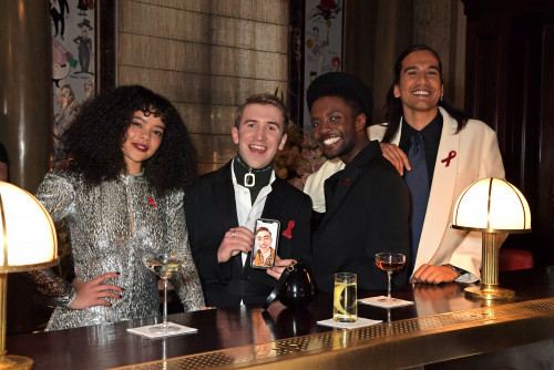 Cast members of the HIV-themed series “It's a Sin” at the 29th Annual Elton John AIDS Foundation Academy Awards Viewing Party