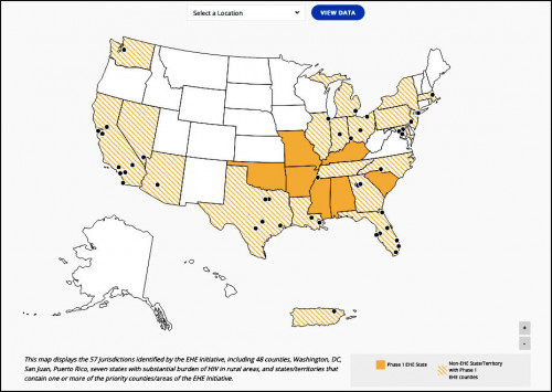 A screenshot of America’s HIV Epidemic Analysis Dashboard (AHEAD)