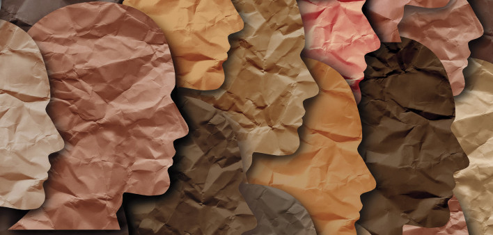 paper cut outs human heads diversity