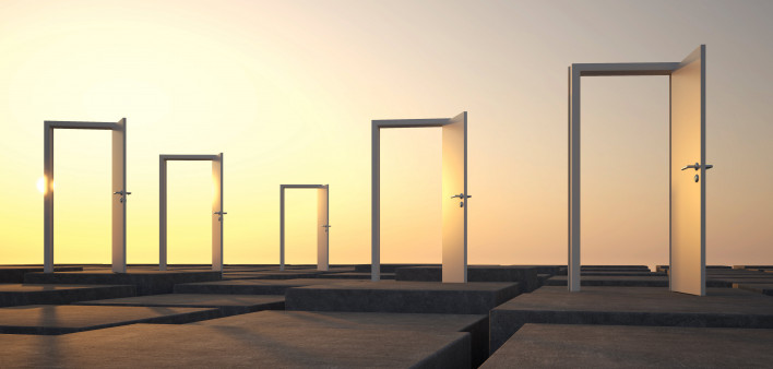 illustration doors open in the desert