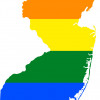 rainbow gay flag colors shape New Jersey