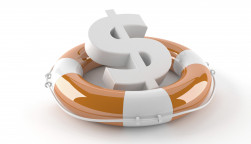 a US dollar symbol in a life preserver
