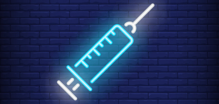 illustration of neon syringe