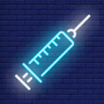 illustration of neon syringe