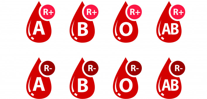 Blood types with rhesus. Rhesus (Rh) factor